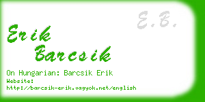 erik barcsik business card